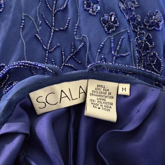 Elegant Blue Embroidered Dress - Picture 6 of 7